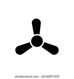 Ceiling Fan Icon Top View Black Filled Flat Design