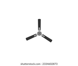 Ceiling Fan Icon, Vector Art Illustration. A ceiling fan icon design. black and white line art, fan vector illustration . Fan icon in outline style isolated on white background.Vector Illustration .