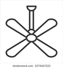 Ceiling Fan Icon Vector Illustration Outline