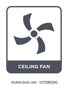 ceiling fan icon vector on white background, ceiling fan trendy filled icons from Electronic devices collection, ceiling fan simple element illustration