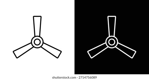Iconos del ventilador de techo. iconos del vector del dibujo de la línea