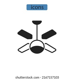 ceiling fan icons  symbol vector elements for infographic web