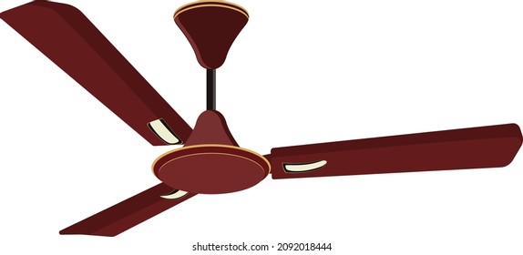 Ceiling fan, illustration, vector on a white background.