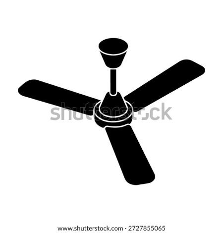 Ceiling fan Isometric view Silhouette. vector illustration Ideal for use as a, icon, web graphic design, and infographic concepts .