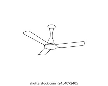 ceiling fan with light. ceiling fan icon. good use for symbols, logos, mascots, icons, signs, web, or any design you want. fan icon in outline style isolated on a white background.