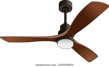 Ceiling Fan with Light isolated vector illustrator artwork