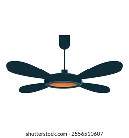 Ceiling fan with light providing cooling air circulation, refreshing breeze in home environment