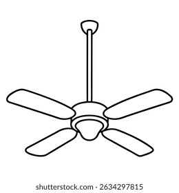 Diseño de arte de línea de ventilador de techo 