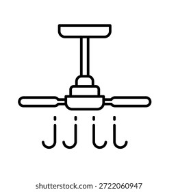 Deckenventilator Gliederungssymbol, Vektorgrafik