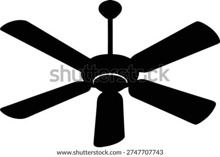 Ceiling fan silhouette icon vector illustration graphic