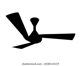 Ceiling fan silhouette vector art white background