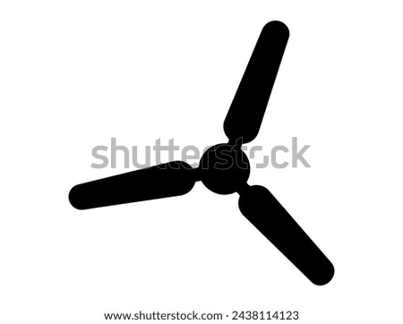 Ceiling fan silhouette vector art white background