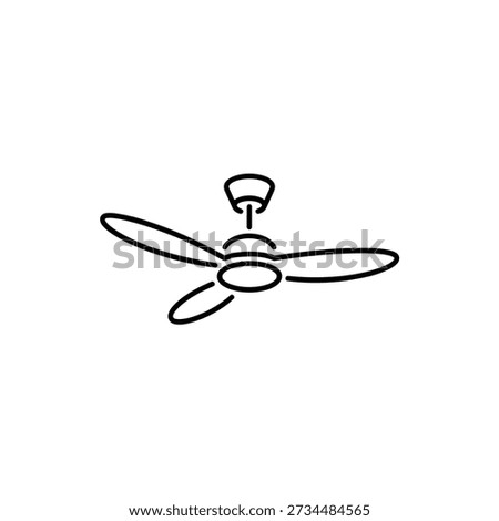 Ceiling fan with three blades and a light fixture attached