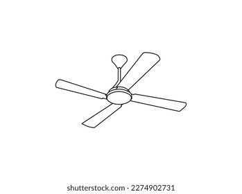 ceiling fan vector design and line art. ceiling fan vector art, icons, and vector images. ceiling fan with white background.