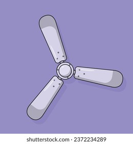 Deckenventilator Vektorgrafik Illustration mit Outline für Design-Element, Clipkunst, Web, Landing-Seite, Sticker, Banner. Flachbildkartonstil