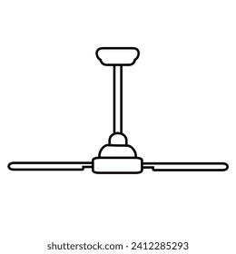 Ceiling fan vector icon isolated on white background. 