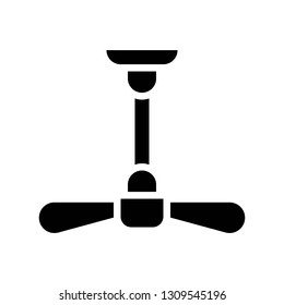 Ceiling fan vector illustration, Isolated solid design icon