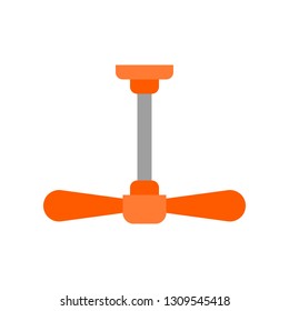 Ceiling fan vector illustration, Isolated filat design icon