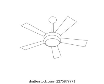  Ceiling fan vector image. fan isolated on white background. fan vector design and clip art. 