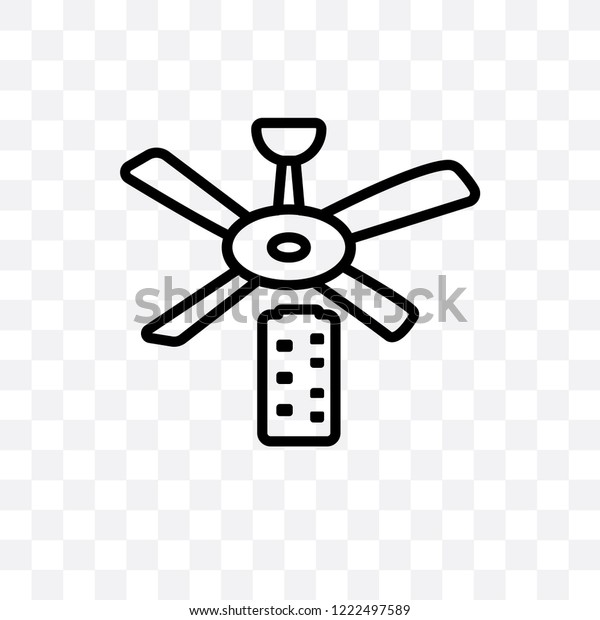 Ceiling Fan Vector Linear Icon Isolated Stock Image Download Now
