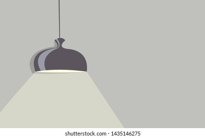 The Ceiling Fixture on wall background with light. Flat vector illustration in cartoon style.