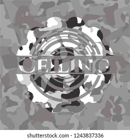 Ceiling grey camouflage emblem