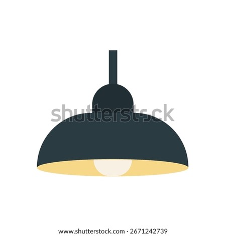 Ceiling hanging lamp flat vector illustration.