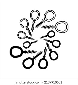 Ceiling Hook Icon, Screw Eye Hook Icon, Ceiling Screw In Hook Icon, Wall, Ceiling Mounted Hook Vector Art Illustration
