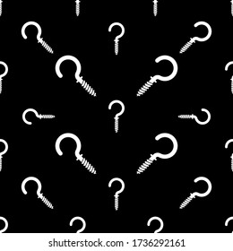 Ceiling Hook Icon Seamless Pattern, Ceiling Screw In Hook Icon, Wall, Ceiling Mounted Hook Vector Art Illustration