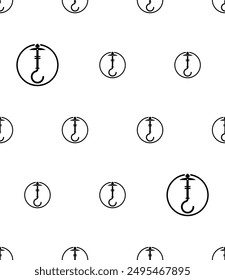 Ceiling Hook Icon Seamless Pattern, Screw Eye Hook Icon, Ceiling Screw In Hook Icon, Wall, Ceiling Mounted Hook Vector Art Illustration