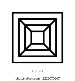 icono de techo. Diseño De Estilo De Arte De Línea Aislado En Fondo Blanco