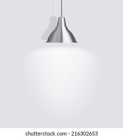 Ceiling lamp against a gray wall
