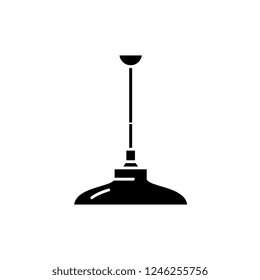 Ceiling lamp black icon, vector sign on isolated background. Ceiling lamp concept symbol, illustration 