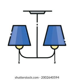 Lámpara de techo de color azul