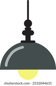 Ícone de cor da lâmpada de teto. Luz elétrica suspensa