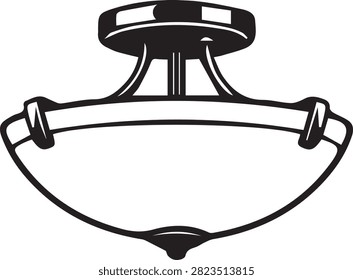 Ceiling lamp flush mount light fixture vector icon
