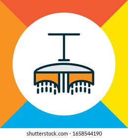 Ceiling lamp icon colored line symbol. Premium quality isolated chandelier element in trendy style.