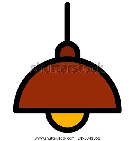ceiling lamp icon with flat outline style