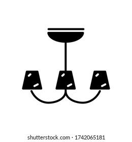 ceiling lamp icon  with glyph style vector for your web design, logo, UI. illustration
