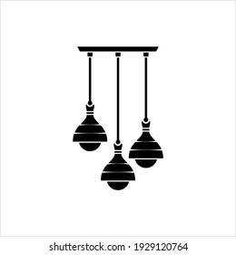 Ceiling Lamp Icon, Home Ceiling Hanging Lighting Lamp Vector Art Illustration