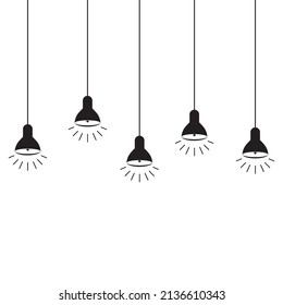 Ceiling Lamp Icon, Home Ceiling Hanging Lighting Lamp Vector Art Illustration