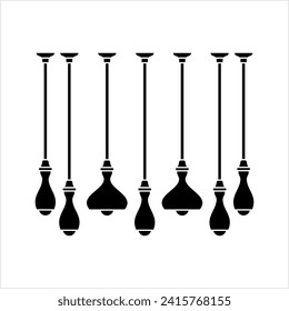 Ceiling Lamp Icon, Home Ceiling Hanging Lighting Lamp Vector Art Illustration