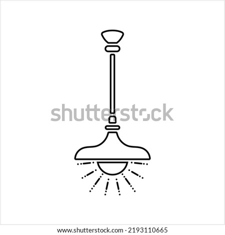 Ceiling Lamp Icon, Home Ceiling Hanging Lighting Lamp Vector Art Illustration
