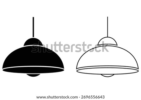 Ceiling Lamp Icon — Home Lighting Vector, Interior Decor Symbol, Modern Light Fixture Illustration
