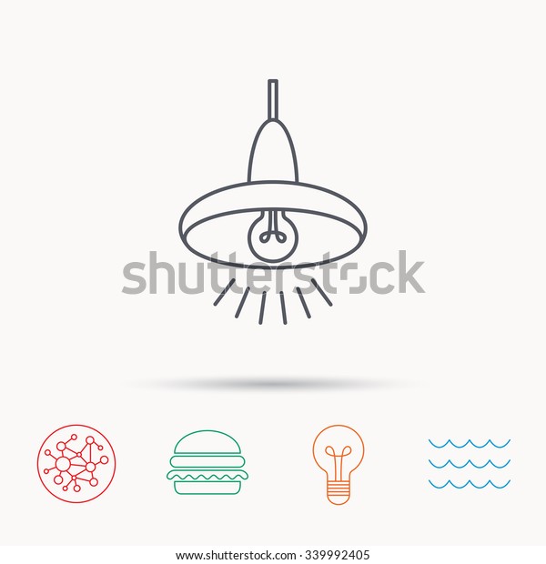 Ceiling Lamp Icon Light Illumination Sign Stock Vector Royalty