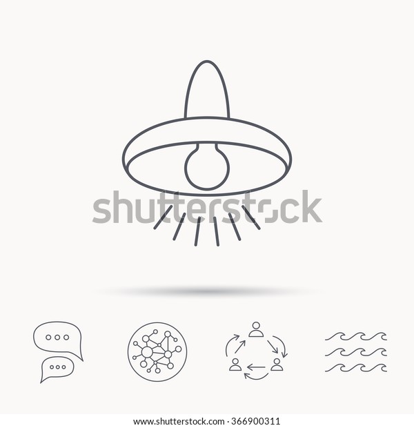 Ceiling Lamp Icon Light Illumination Sign Stock Vector Royalty