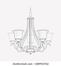 Ceiling lamp icon line element. Vector illustration of ceiling lamp icon line isolated on clean background for your web mobile app logo design.