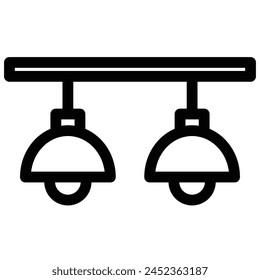 Icono de lámpara de techo con estilo de contorno