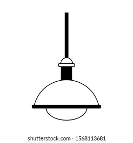 ceiling lamp icon over white background, vector illustration