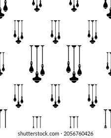 Icono De La Lámpara De Techo Patrón Sin Marea, Ilustración De Arte De La Lámpara De Luces Colgantes De Techo Domiciliario
